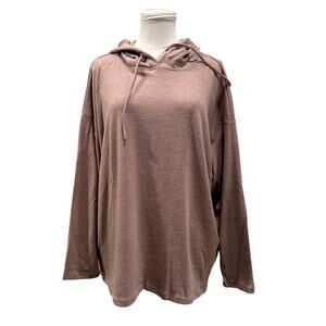 Main Strip Taupe Rose Hoodie Lightweight Pullover Soft Knit Medium NEW Lounge